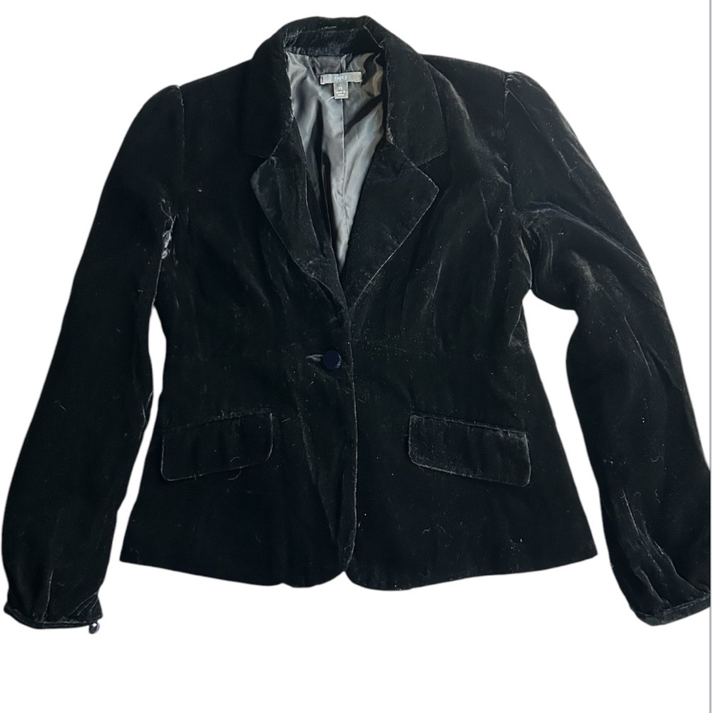 Apt. 9 Black Velvet Single-Button Tailored Blazer